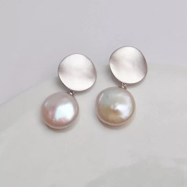 Unbranded Sterling Silver Freshwater Baroque Pearl Classy Earrings NEW WITH GIFT BOX