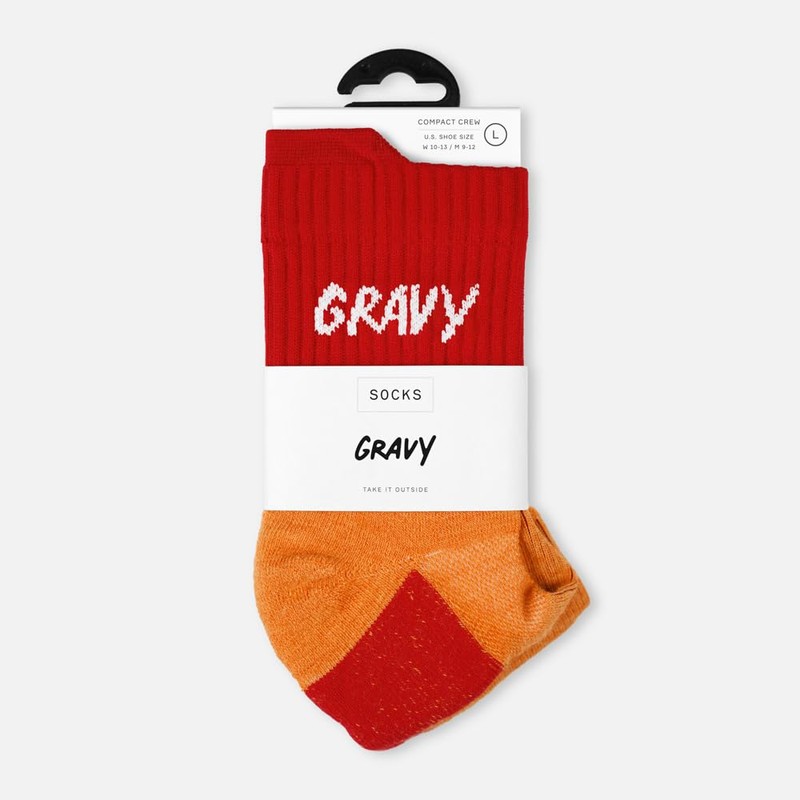 Gravy Style Socks (Large, Red/Orange)