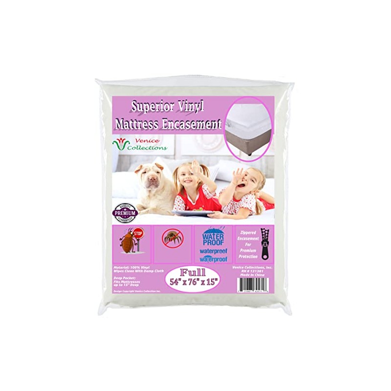 Superior Extra Heavy 8 Gauge Vinyl Mattress Protector Zippered Encasement