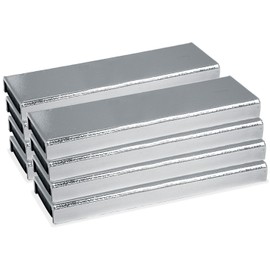 Master Magnetics CA293X8 Magnet Fastener, Rectangular with No Adhesive Nickel Plated, 3" Length, 0.878" Width, 0.250" Height, 22 Pounds, Silver (Pack of 8)