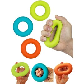 Grip Strength Trainer,Hand Grip Strengthener,Forearm Grip Workout - Grip Trainer Silicone Rings for Rock Climbing, Athletes & Stress Relief & Rehabilitation, 3 Resistance Levels(3 PCS)