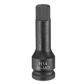 sourcing map 14mm Hex Impact Bit Socket H14 1/2" CR-MO Steel Phosphate Black Impact Drive Hex Bit Sockets Lengthen Hex Screwdriver Socket Adapter for Auto Mechanics Work Repair Maintain