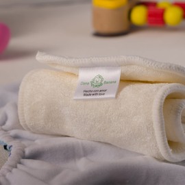 Paquete de 4 Insertos de Fibra de Bambú de Cuatro Capas de Absorción Dana Banana. Hipoalergénicos – Reguladores Termales – Triple Costura – Sin Colorantes