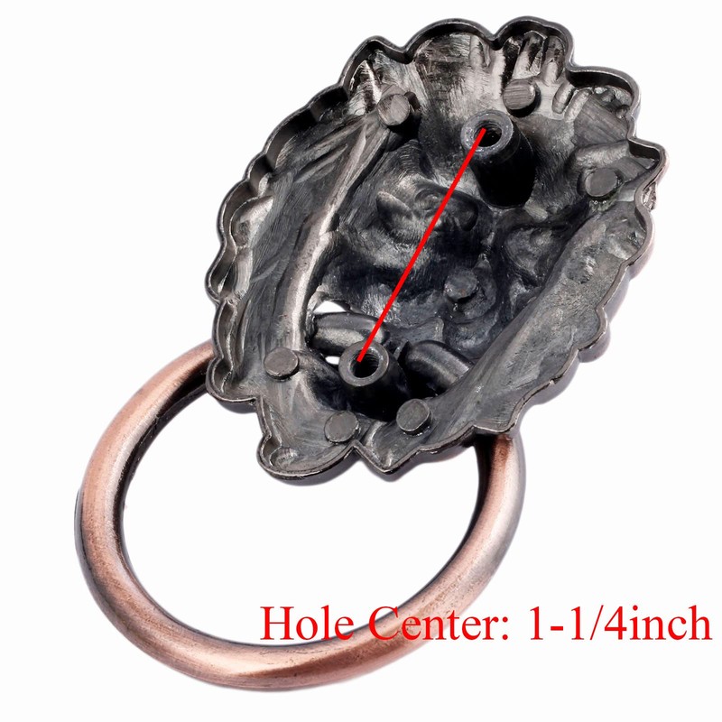 5Pcs Dresser Drawer Cabinet Pull Lion Head Rings Handle Classical