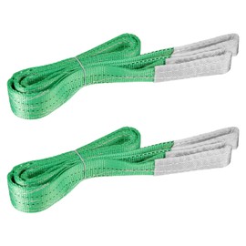 Heavy Duty Lifting Sling Strap 2 Pcs Cargo Lifting Sling 2M Polyester Webbing Slings Web Lift Slings Cargo Tow Strap Recovery Tow Straps Max Strength 4409lbs,Flat Loop For Hoisting,Pulling(2T)