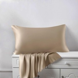 Waterlily 100% Mulberry Silk Pillowcase for Hair and Skin Envelope Pillowcases 50x75 Both Sides 19 Momme Charmeuse Soft Pure Natural Organic Luxury Pillow Case Cover (2, Coffee)