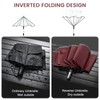 G4Free 62 Inch Windproof Inverted Umbrella with Reflective Stripe Large
