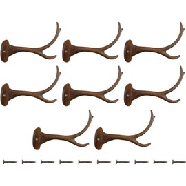 Midwest Craft House 8 CAST Iron Deer Antler Coat Hooks