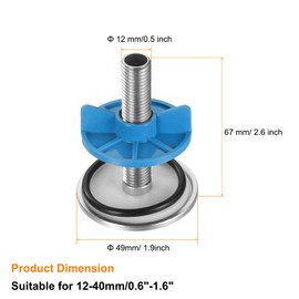 sourcing map Kitchen Faucet Hole Cover Copper, 2" Sink Hole for 0.5"-1.6" Plate Cover Stopper Cover Blanking Tap Hole Plug for Kitchen Bathroom, Silver Tone