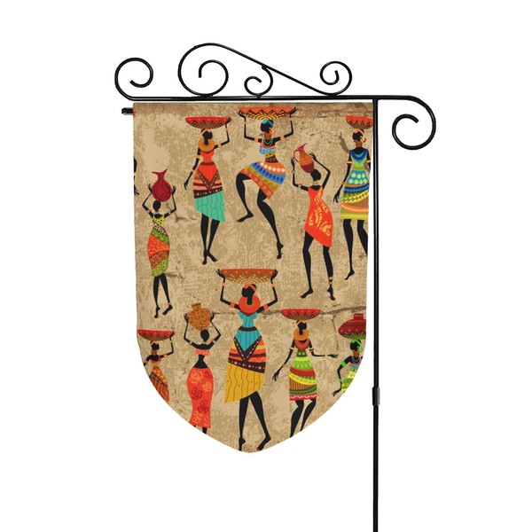 Uanvaha Traditional African Woman Dancers Garden Flag 12.5x18 Inch Boho