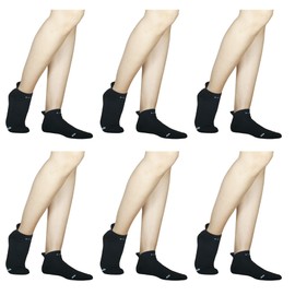 In"tocco 6 Pairs - Unisex Cotton Socks with Sponge Insole, Suitable for Sports, Leisure, Soft and Smooth, black