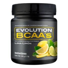 Aminoácidos Bcaa | Pre Entreno | Leucina + Isoleucina + Valina | Pre Workout | Recuperación De Músculo | 25 Porciones | Suplemento En Polvo | 500g Sabor Lima Limón Evolution Bcaas
