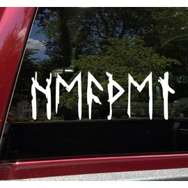 Heathen in Norse Runes Vinyl Decal V2 - Viking Elder Futhark - Die Cut Sticker
