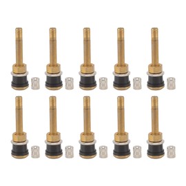 Acouto Truck Valve Stem,10 Pcs Valve Stems Straight Brass Heavy Duty Clamp in Tubeless Truck Tire Valve Core