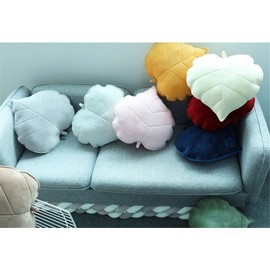 Nicole Knupfer Leaf Plush Cushion Plant Decorative Cushion Soft Toys 3D Plush Toy Birthday Gifts Decorative Cushion (Green, 50 cm)