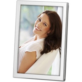 EDZARD Bergamo Picture Frame for Photos 9 x 13 cm Elegant Silver-Plated Tarnish Resistant with Velvet Backing