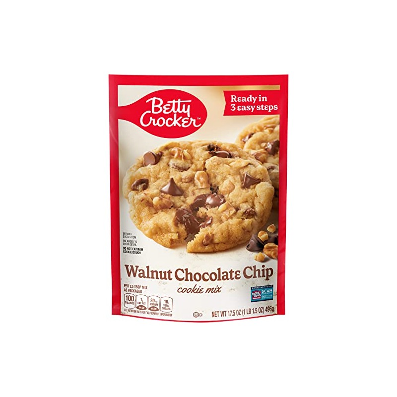 Betty Crocker Cookie Mix, Walnut Chocolate Chip, 17.5 oz Pouch