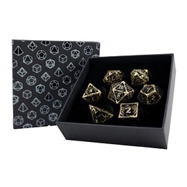 Let's Play Games Hollow Dragon RPG Dice Set, Tarnished Gold