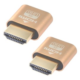IYUANEPRO 4K HDR HDMI Dummy Plug, Virtual Monitor EDID Emulator, Headless Display Adapter 2Pack, Supports up to 4k@60Hz,1080@120Hz