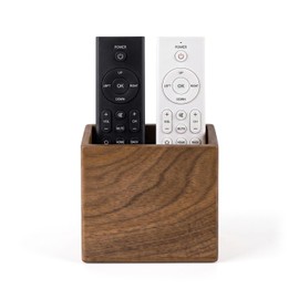 Wislist Remote Holder Hole-Free, Self-Adhesive Storage Wooden Box Small