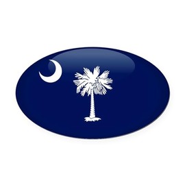 CafePress South Carolina Oval Car Magnet, Euro Oval Bumper Magnet