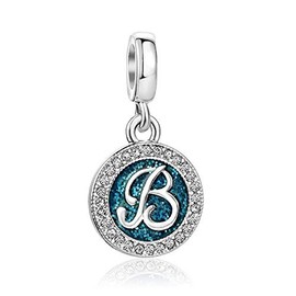 KunBead Jewelry Letter B Initial Charms Love Mum Daughter Birthstone Dangle Charms for Bracelet Necklace