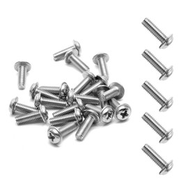 Cjueiom 20 Pack M4 Door Knob Screws, M4 x 14mm Handle Screws 304 Stainless Steel Machine Bolts Screw, Pan Washer Head Phillips Screws for Kitchen Bedroom Drawer Cupboard Closet Pulls Handles