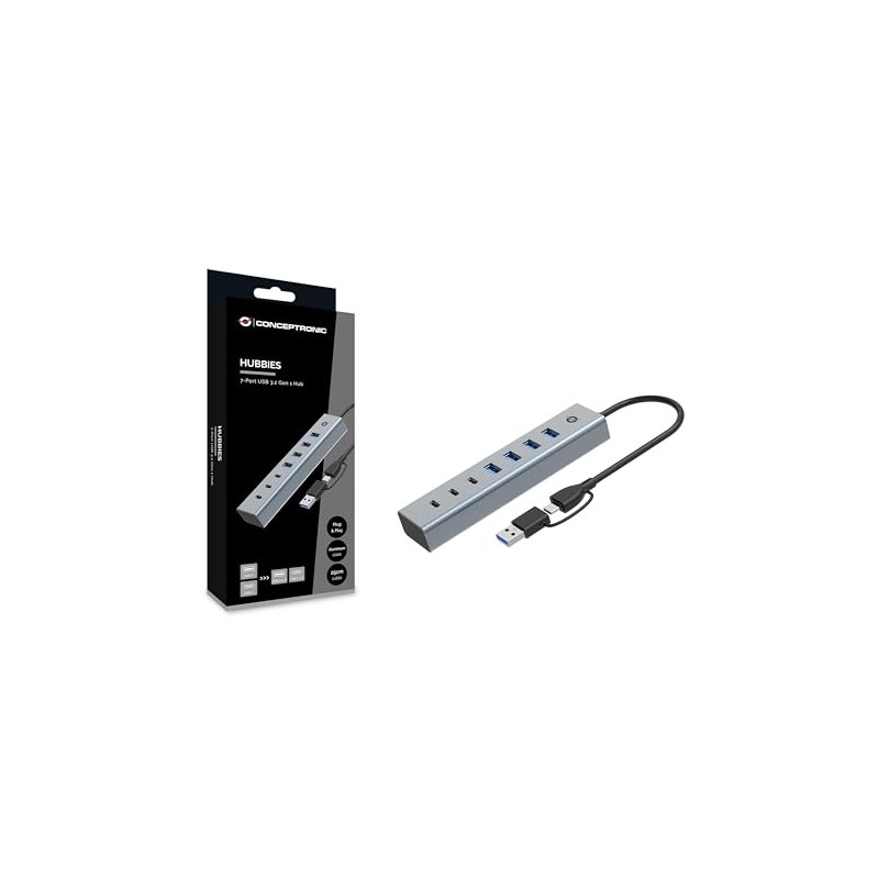 CONCEPTRONIC HUBBIES20G 7-Port USB 3.2 Gen 1 Hub, 5Gbps, USB-C