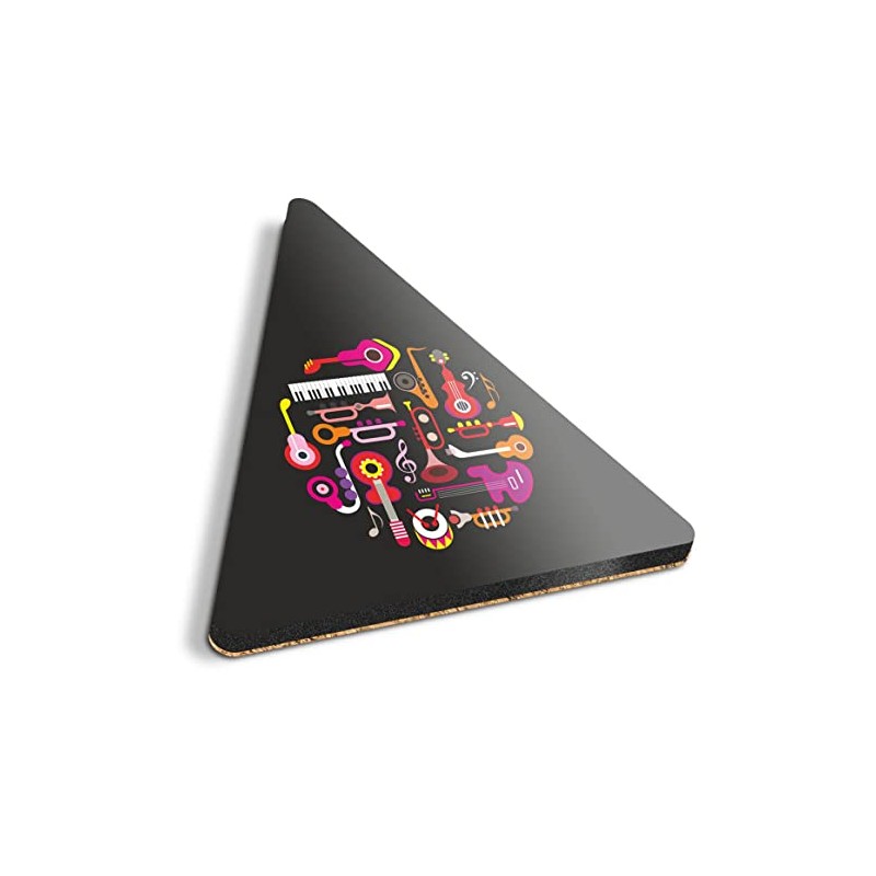 1 x Triangle Coaster - Musical Instruments Teacher Student Cork