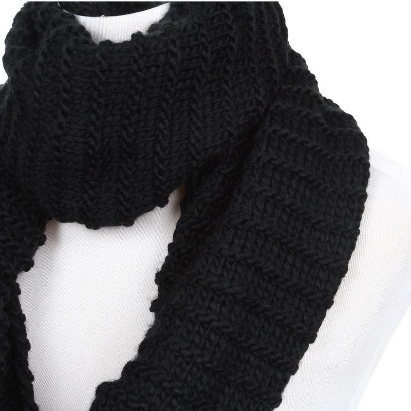 TrendsBlue Premium Solid Chunky Ribbed Knit Warm Infinity Loop Scarf,