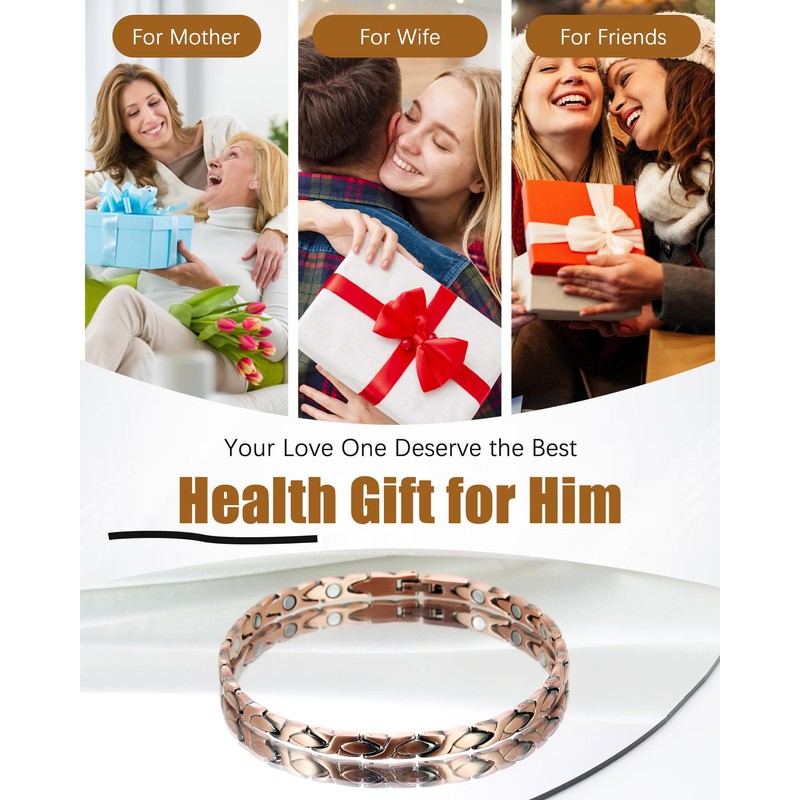 Jeracol Copper Ankle Bracelet for Women, Adjustable Magnetic Ankle Bracelets