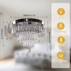 Finktonglan 11.8" Dimmable Crystal Ceiling Light with Remote, Mini Flush