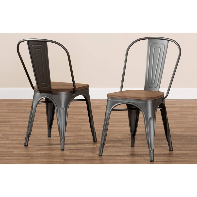 Baxton Studio Henri Vintage Rustic Industrial Style Tolix-Inspired Bamboo and