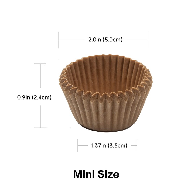 Bake Choice Non-Stick 400pcs Mini Cupcake Liners for Baking, Natural