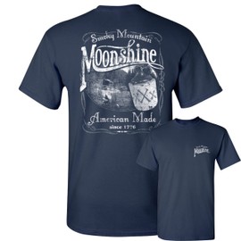 Smoky Mountain Moonshine T-Shirt American South Drinking Men's Novelty Shirt Navy Blue XX-Large