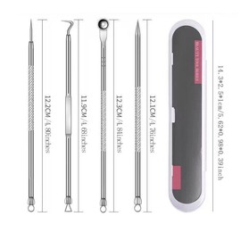 4pcs/set Blackhead Remover Tool With Storage Case, Portable Acne Removal Kit, Comedo Pimple Blemish Remover, Skin Care Tools For Men And Women, Christmas Gift
