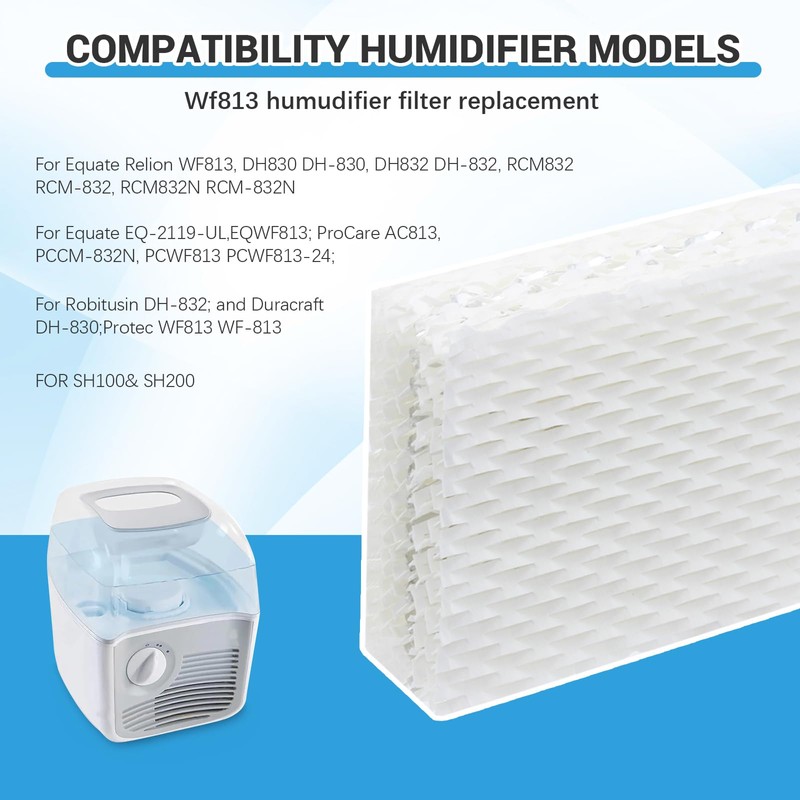 PWEOW WF813 Humidifier Filter Compatible with Equate EQWF813, EQ-2119-UL, Relion