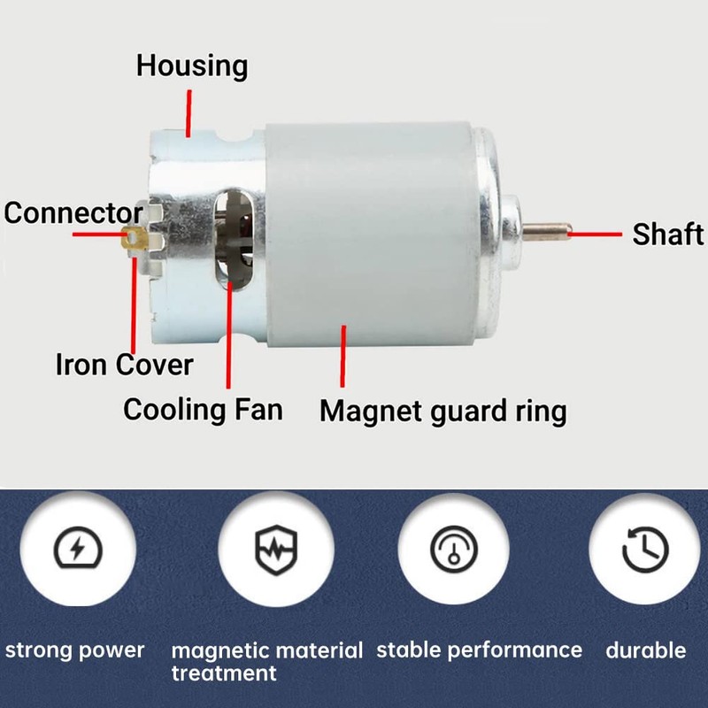 RS-550 Micro Motor, DC 12 V 22000 RPM Brushed DC
