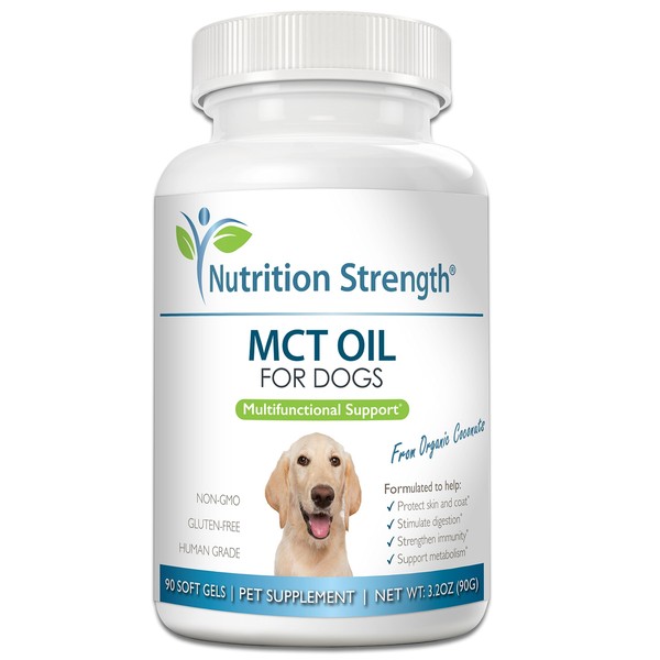 Nutrition Strength MCT Oil for Dogs from Organic Coconuts, Medium