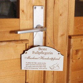 Dekolando Sign "Bester Fußpfleger Beste Fußpflegerin Geschenk - Funny Gifts in 3 Sizes for Birthdays, Christmas, Easter, Santa Claus, for Men, Women, Colleagues, Employees