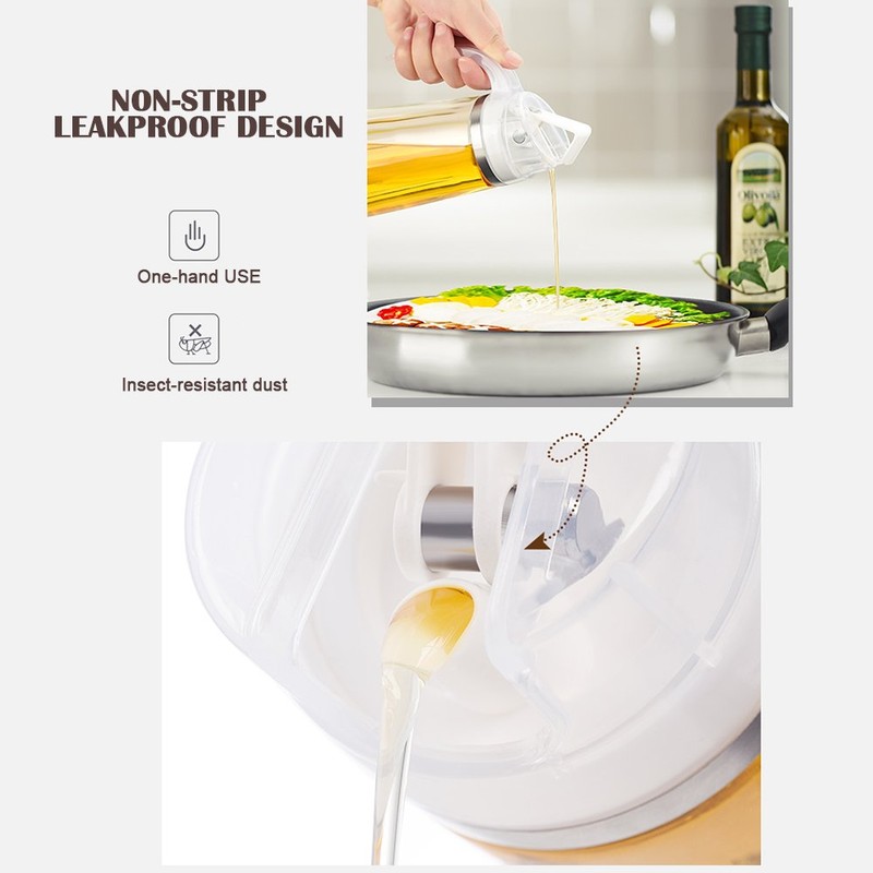 Marbrasse Oil Dispenser for Kitchen,20 OZ /600ml Leakproof Glass Oil
