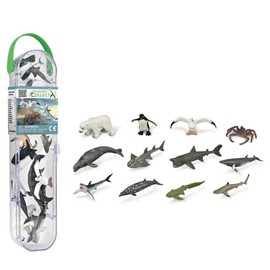Collecta - Tube Mini Sea Creatures - 12 Mini Figures - +3 - (DeQUBE 901A1211 - C)