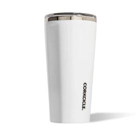 Corkcicle Classic Tumbler - Keeps Drinks Hot for 3 Hours - Triple-Insulated Stainless Steel - Cupholder Friendly - Holiday Mug Gift - Great for Gifting Warmth - 24 oz - Gloss White