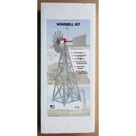 Mini 17 Inch Made in the USA Windmill-galvanized Steel Red Trim - Plain Tail