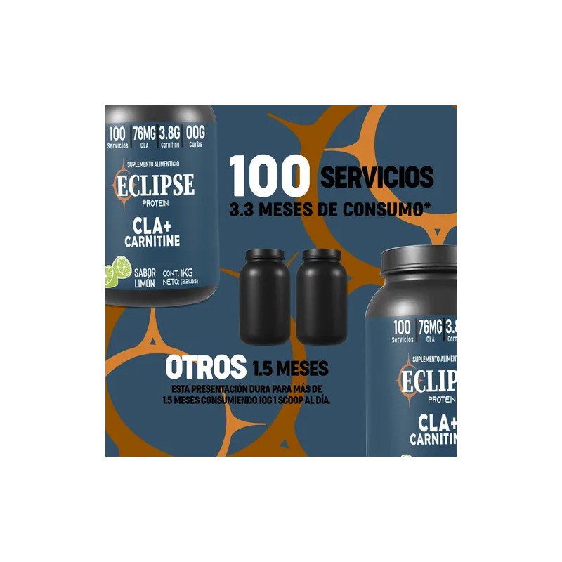 Cla Carnitina 1kg Eclipse Varios Sabores 100 Servicios