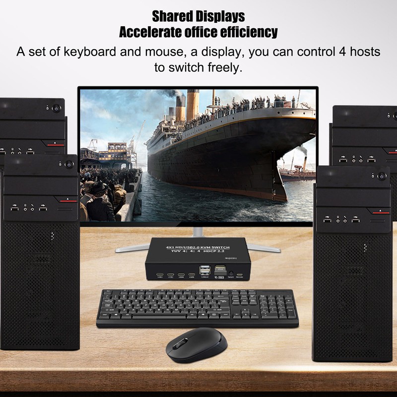 HD Multimedia Interface KVM Switcher Professional 4 Port 4K 60Hz