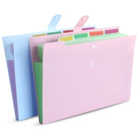 Mr. Pen Expanding File Folder, 2 Pack, 5 Pocket, Accordion Folder with Labels, A4/Letter Size, Waterproof and Tearproof