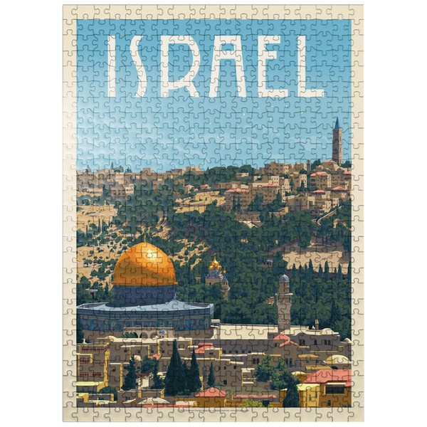 Israel: Jerusalem, The Old City, Vintage Poster - Premium 500 Piece Jigsaw Puzzle for Adults