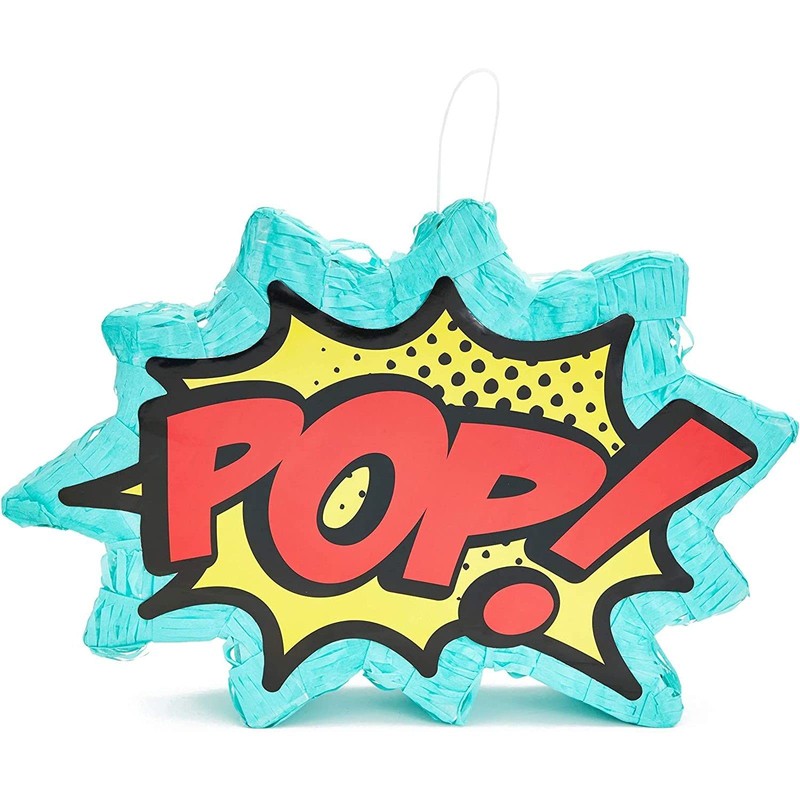 Juvale Comic Book Pop Pinata - Easy-Fill Top for Birthday