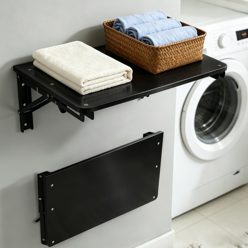 Wooden Folding Shelf Wall Mounted for Small Space, Fold Down